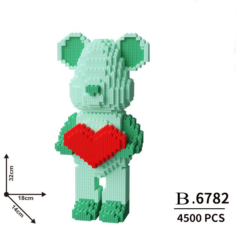 Đồ chơi lắp ráp mô hình gấu bearbrick cho bé, đồ chơi xếp hình khối giúp bé phát triển tư duy BIACARE