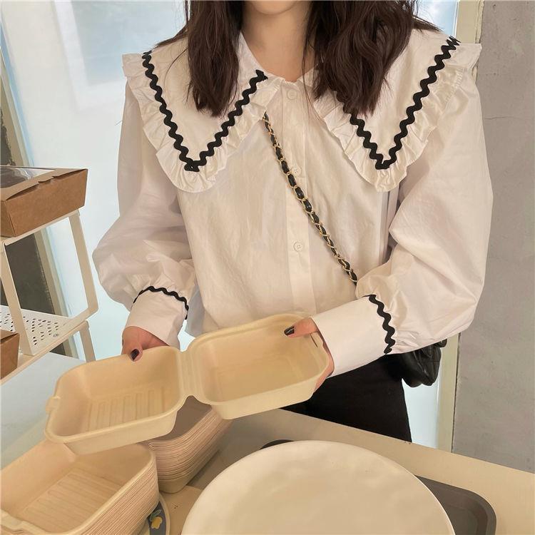 Áo Sơ Mi Trắng Tay Dài Cổ Búp Bê Phong Cách Phương Tây Thời Trang Mùa Xuân Mới 2023 Cho Nữ