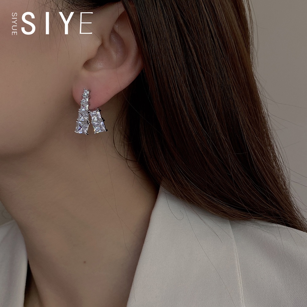 Bông Tai Đính Đá Zircon Thời Trang Dành Cho Nữ