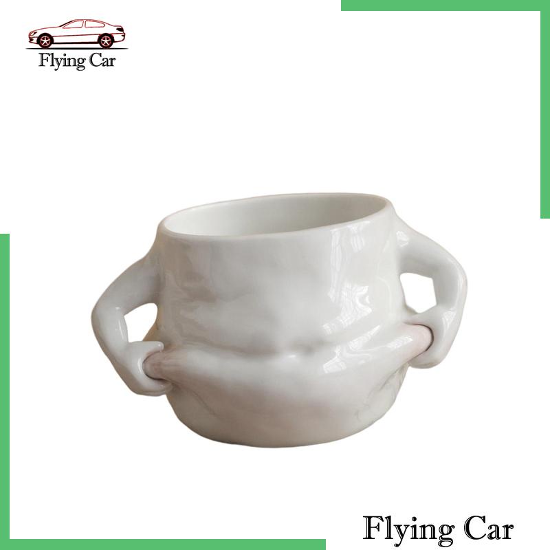 Cốc Uống Cà Phê Bằng Sứ Màu Trắng Có Tay Cầm Vui Nhộn Lzdjfmy2