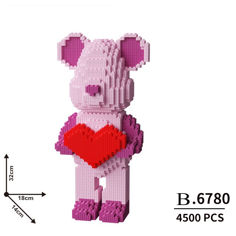 Đồ chơi lắp ráp mô hình gấu bearbrick cho bé, đồ chơi xếp hình khối giúp bé phát triển tư duy BIACARE