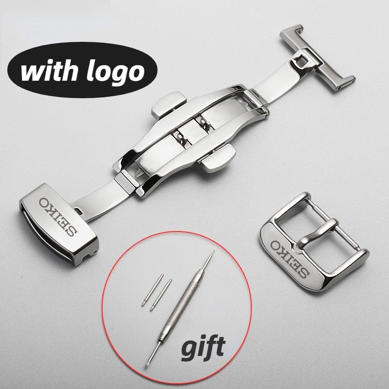 SEIKO Đồng Hồ Khóa Dây Đeo Logo SEIKO SEIKO Đồng Hồ Nam Nữ Dây Đeo Phụ Kiện Báo Chí Đôi Khóa Bướm Ph