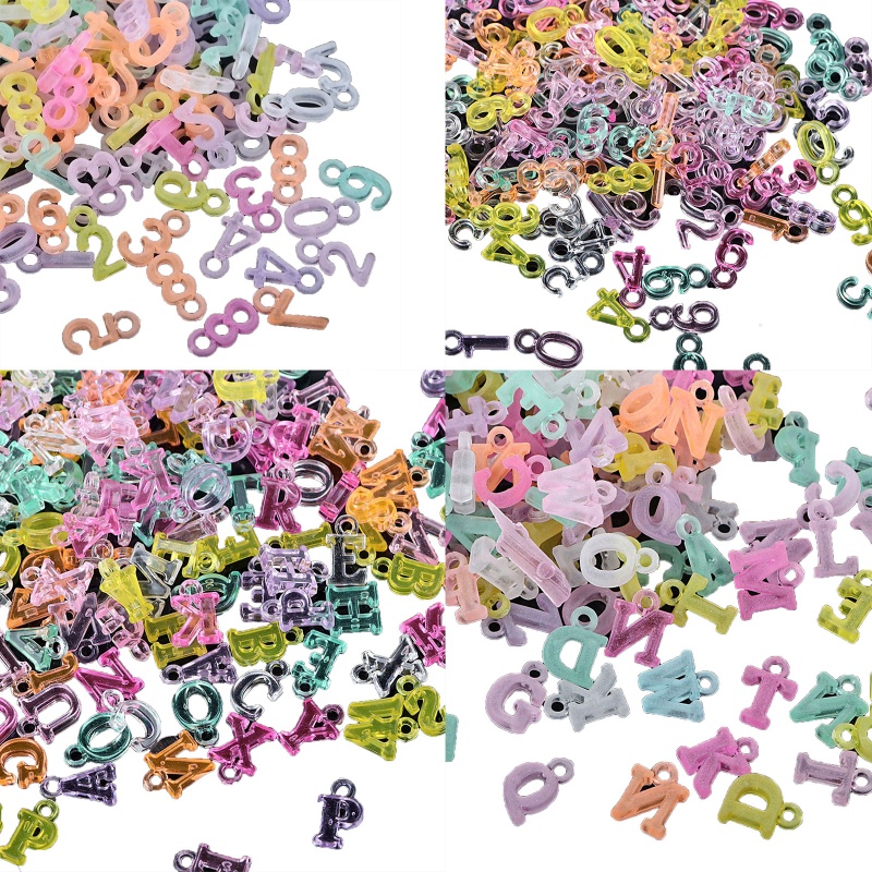 Túi Hạt Nhựa Hình Chữ Cái Màu Sắc Kẹo Ngọt Kích Thước 5-15mm Dùng Làm Trang Sức DIY