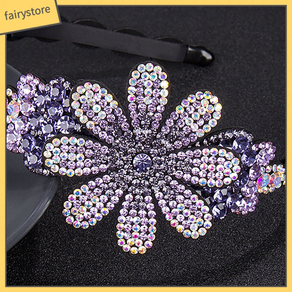 Cài Tóc Giả Da Đính Hoa Lấp Lánh Thời Trang Hàng Ngày Cho Bạn Gái [Fairy1]