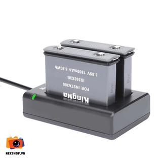 Bộ 2 pin và cốc sạc đôi kingma insta360 x3 | nhập khẩu