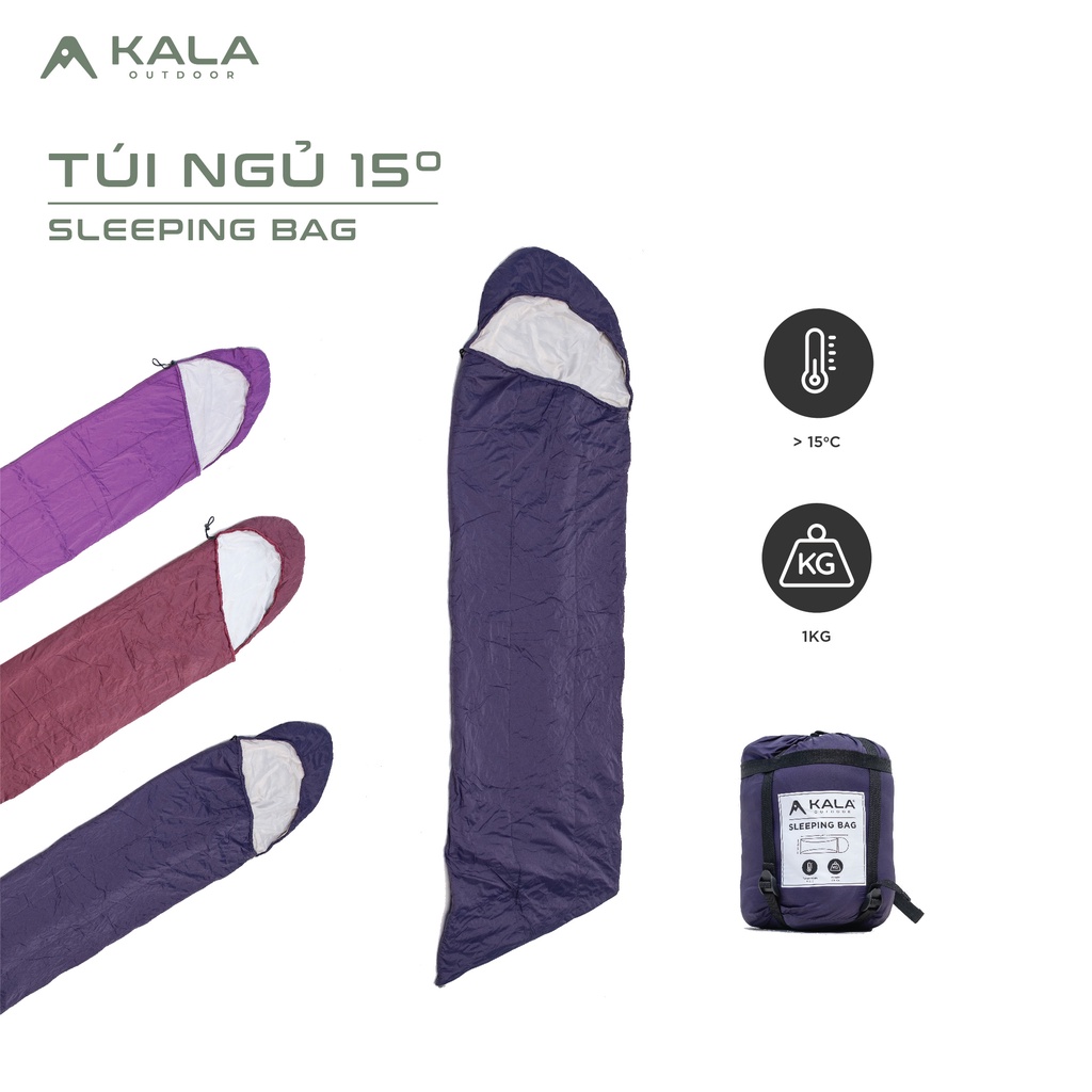 Túi ngủ Kala cao cấp nhiệt độ từ >15 °