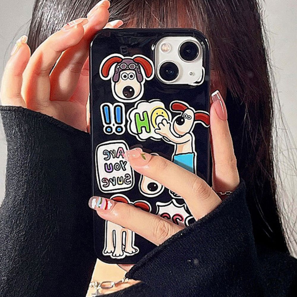 Ốp Điện Thoại TPU Mềm Chống Dấu Vân Tay Và Chống Rơi Họa Tiết Chú Cún Hoạt Hình Dành Cho IPhone 11 12 13 14 Pro Max