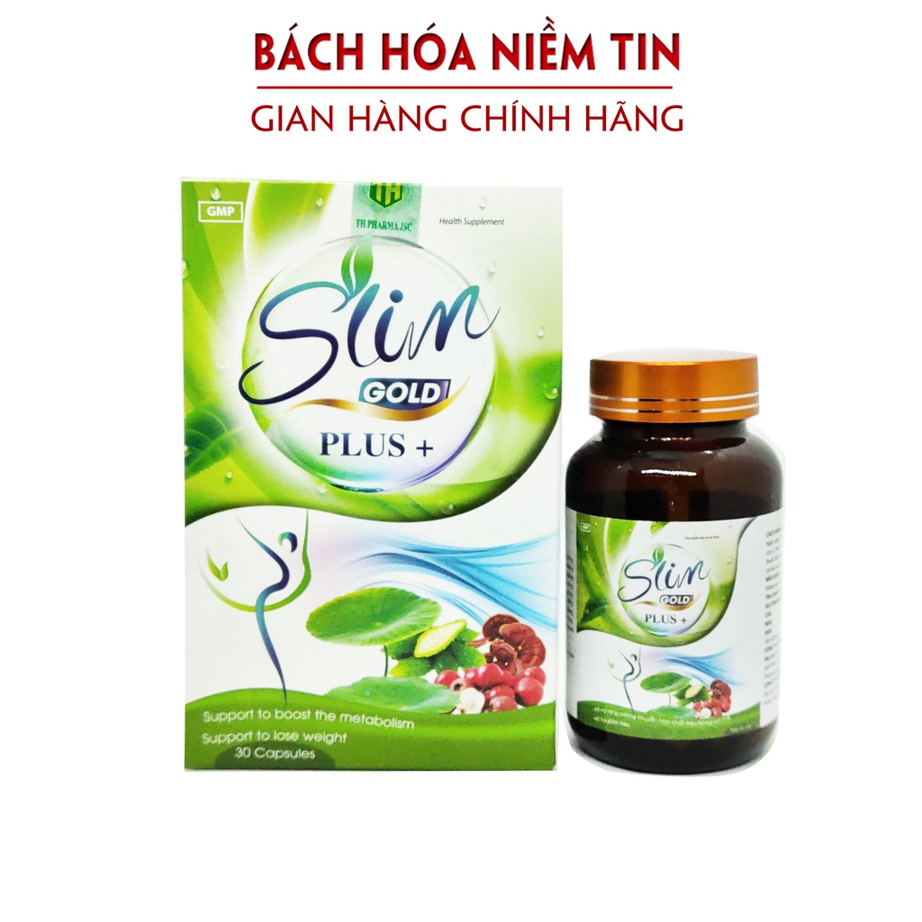 Viên uống giảm cân SLIM Gold Plus - Thành phần thảo dược - giúp giảm béo hiệu quả - Hộp 30 viên chuẩn GMP