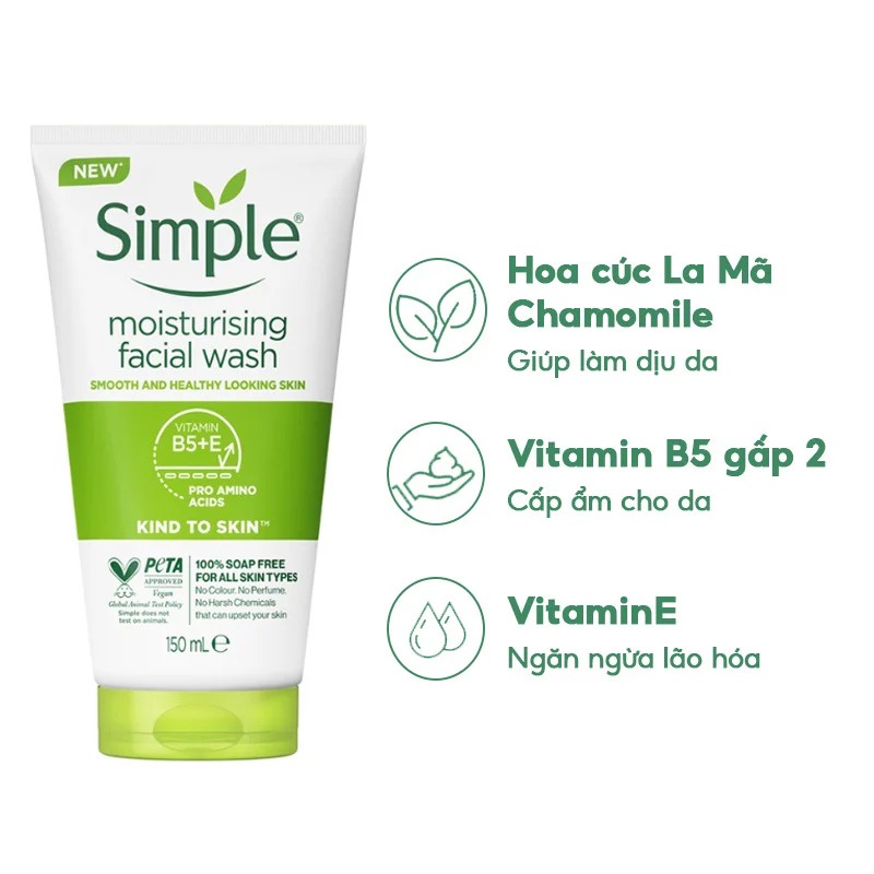 Sữa rửa mặt Simple Facial Wash 150ml