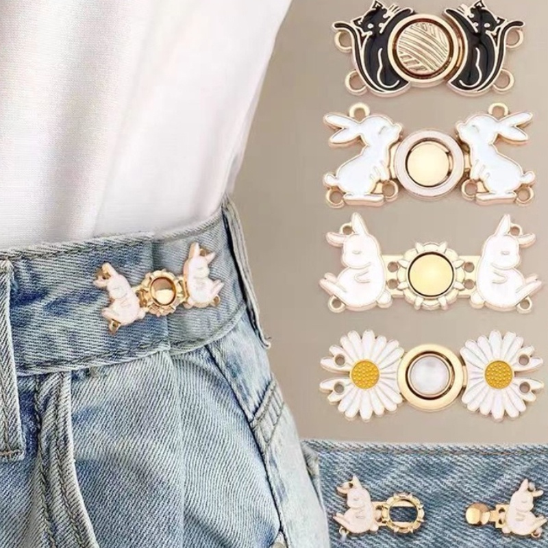 Móc Cài Quần Bằng Kim Loại Họa Tiết Hoạt Hình Dễ Thương Phong Cách Hàn Quốc