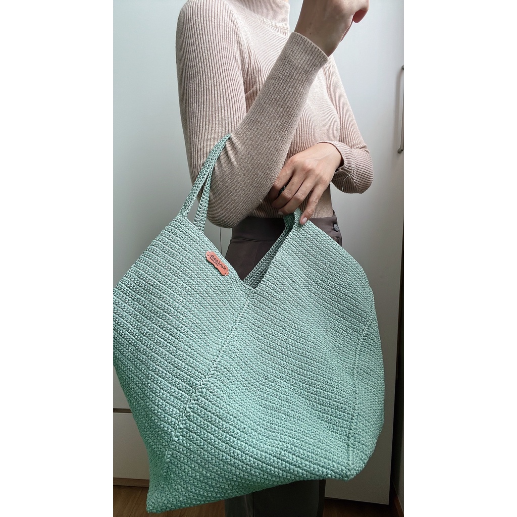 Túi len đáy vuông - Xoắn -HANDMADE