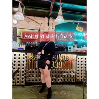 [ BIGSIZE TRÊN 55KG ] CHÂN VÁY DA XẺ ĐÙI bigsize nữ