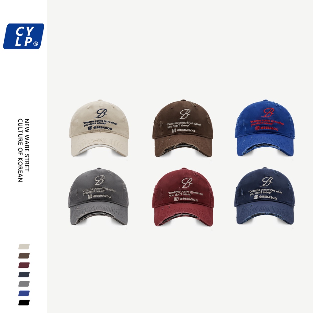 Mũ Lưỡi Trai Thêu Chữ Phong Cách Hip Hop Đường Phố Hàn Quốc Thời Trang Xuân Hè Cho Cặp Đôi