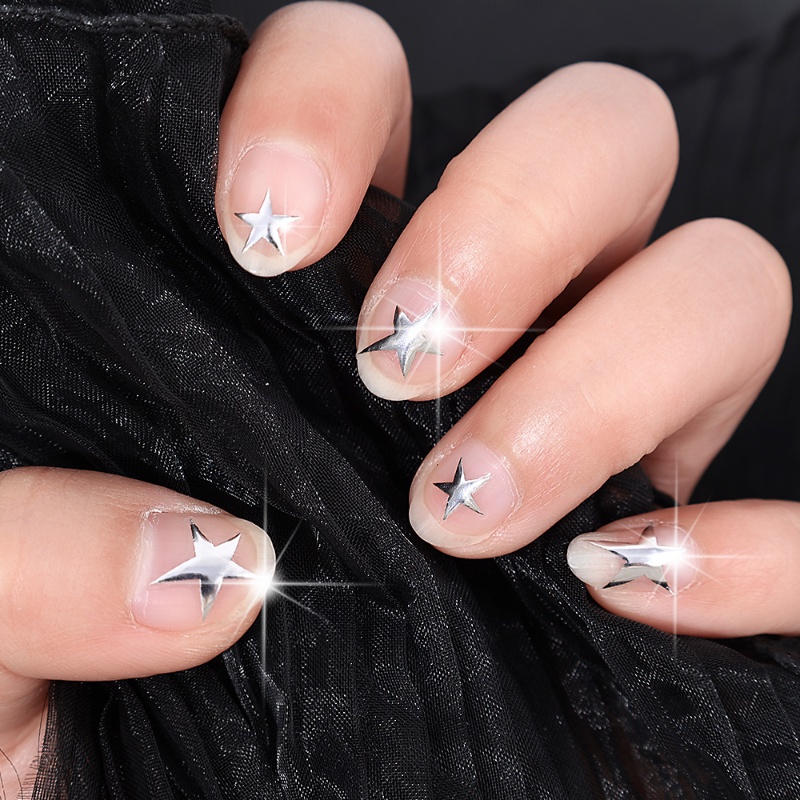 1 Tấm Sticker Họa Tiết Chữ Thập / Ngôi Sao / Ngôi Sao Nổi 3D Tự Dính Trang Trí Móng Nghệ Thuật