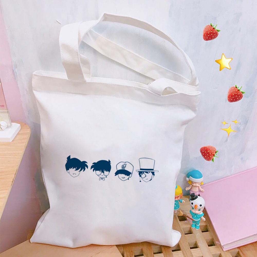 Thám Tử Lừng Danh Conan Họa Tiết In Anime Phong Cách Nhật Bản Nữ Túi Tote Túi Đeo Vai Conan Mua Sắm