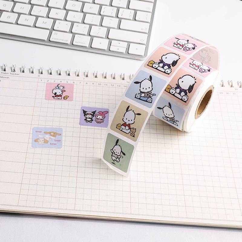 SANRIO Cuộn 500 Miếng Dán Hoạt Hình Dễ Thương Trang Trí