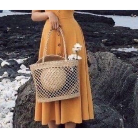 Túi xách cói thời trang đi chơi phong cách hàn quốc dễ thương, cute, túi đi học, túii cói đan móc