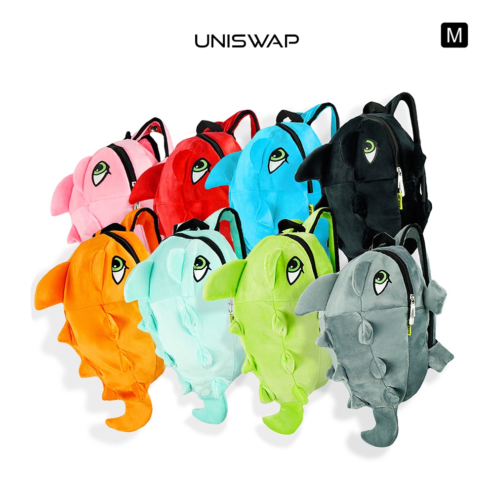 Balo mini KHỦNG LONG nhỏ dễ thương cho các bé mẫu giáo VẢI NHUNG mềm mịn MÀU ĐEN, XÁM