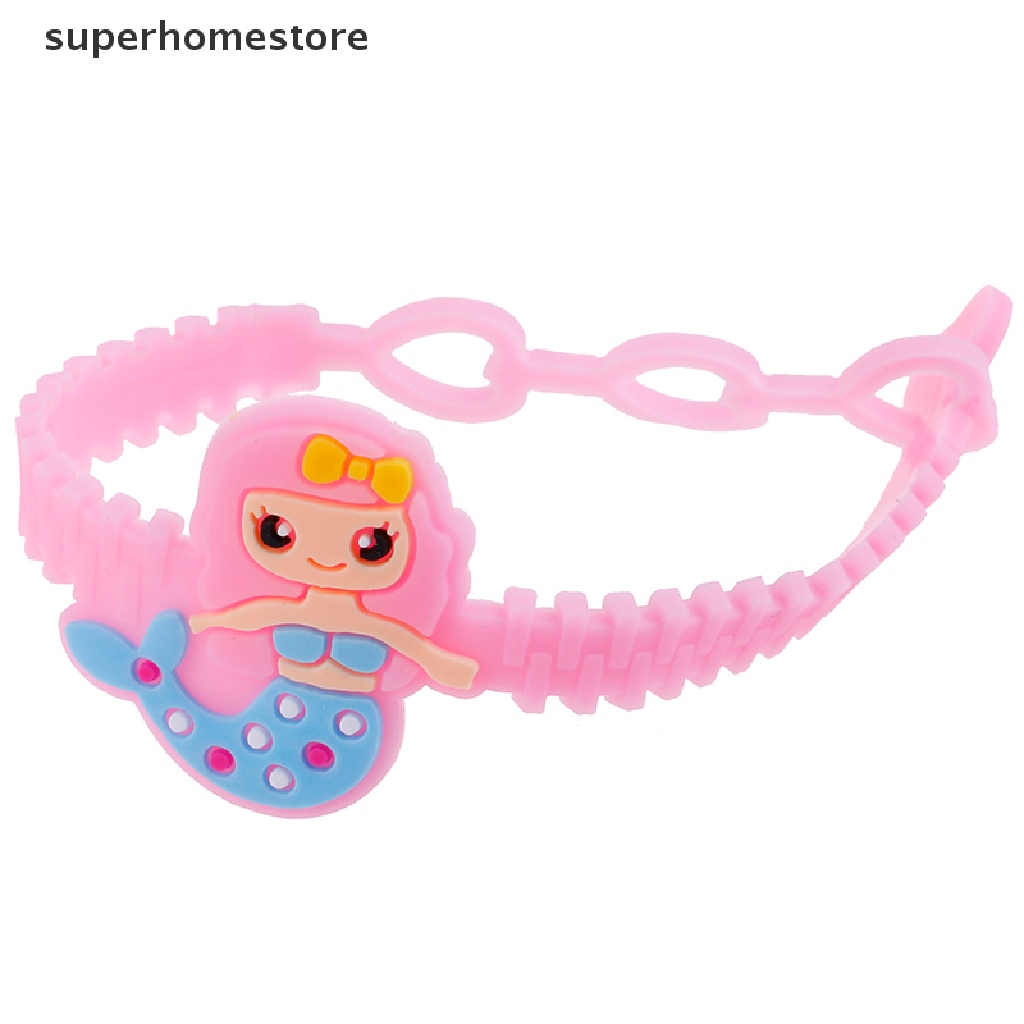 Superhomestore Vòng Tay Silicon Mềm Hình Nàng Tiên Cá Cho Bé Làm Quà Tặng Tiệc Tắm