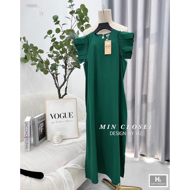 Đầm Suông Đũi Tay Xếp Ly Cánh Tiên BiggSize 60kg Kèm Video, Ảnh thật