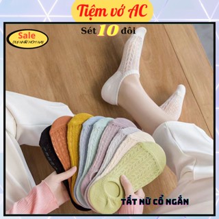 Tất lười nữ sét 10 đôi 10 màu lưới thoáng T93