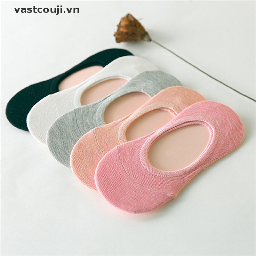 Bộ 5 Đôi Vớ Cotton Mềm Mại Màu Sắc Ngẫu Nhiên Thời Trang Cho Nữ