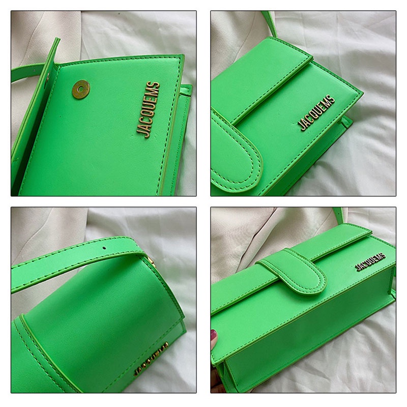 Mischa Túi Đeo Chéo Da PU Hình Vuông Màu Trơn Thiết Kế Nhỏ Nhắn Thời Trang Xinh Xắn