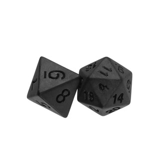 Set 7 Xí Ngầu Đa Diện Màu Đen