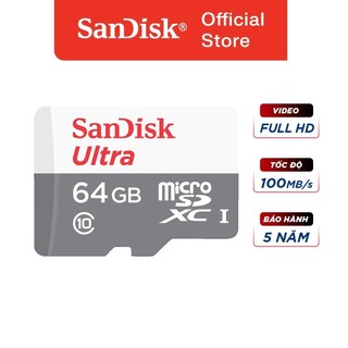 Thẻ nhớ micro sdxc sandisk 64gb ultra upto 100mb/s 533x uhs-i