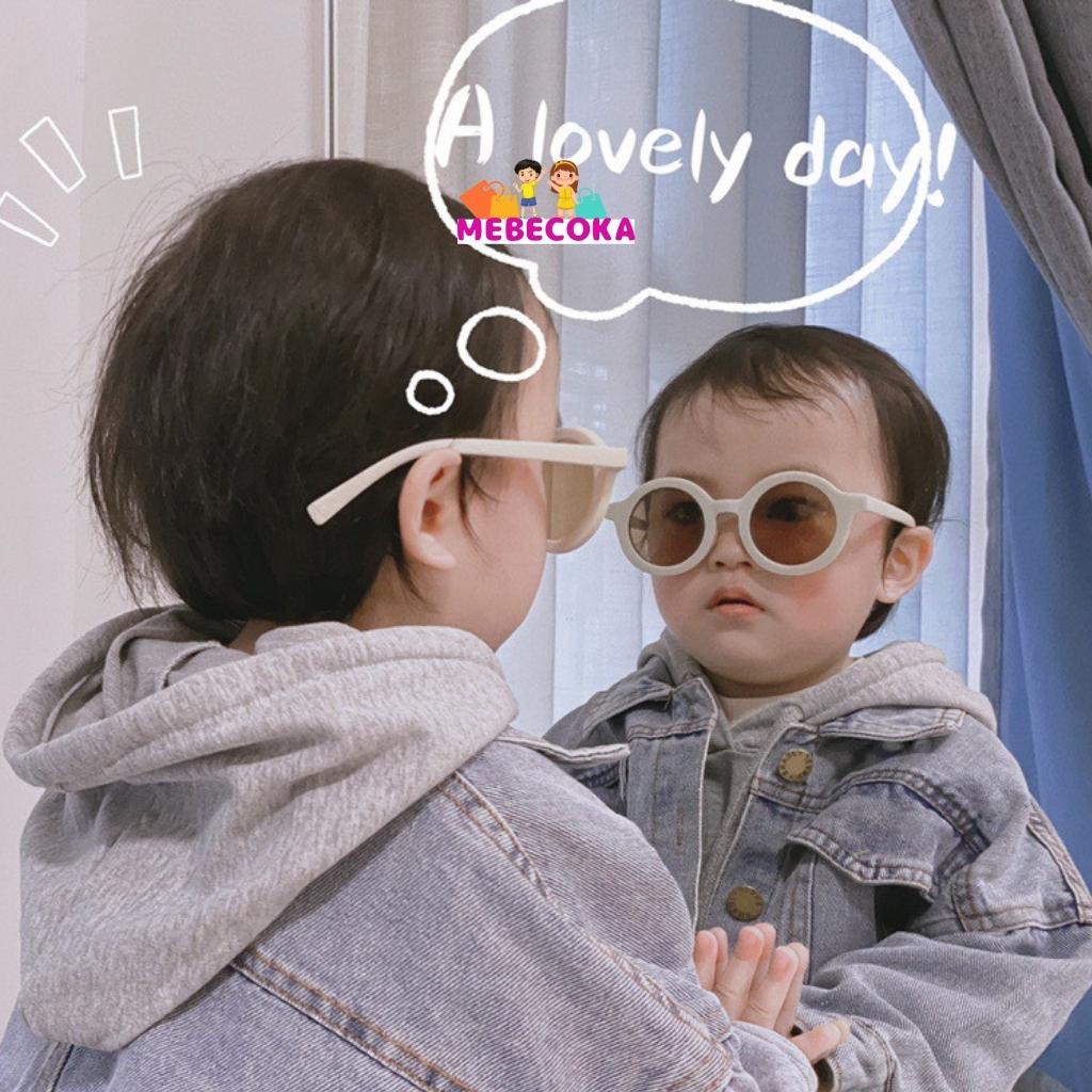 Kính cho bé - Kính mắt râm Gọng tròn phong cách Vintage chống tia UV cho bé trai bé gái từ 1-8 tuổi mới nhất MEBECOKA