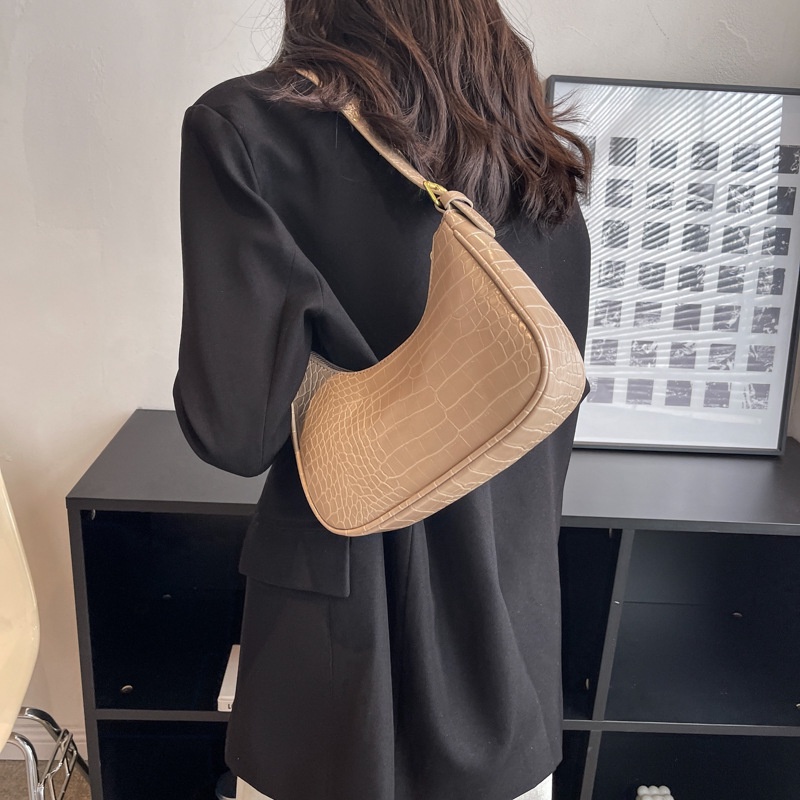 Túi Xách JASMIN NOIR Đeo Vai Họa Tiết Da Cá Sấu Thời Trang Nữ Đơn Giản