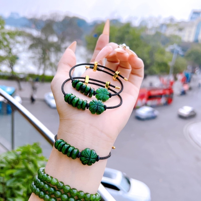 vòng tay cỏ bốn lá - ngũ điếu sơn thuỷ thiên nhiên - freesize