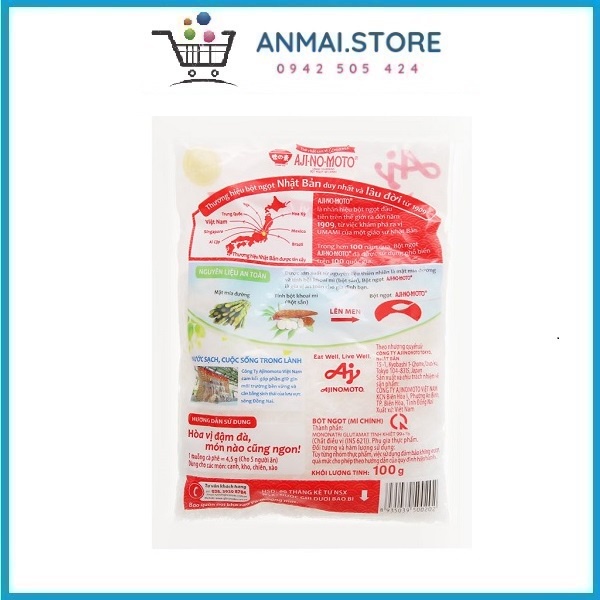 Bột ngọt/ mì chính hạt lớn Ajinomoto gói 100g