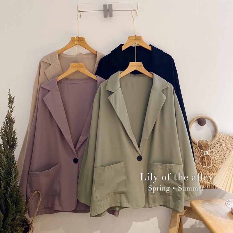 blazer voan cát 1 lớp 2 túi phong cách ulzzang Hàn Quốc