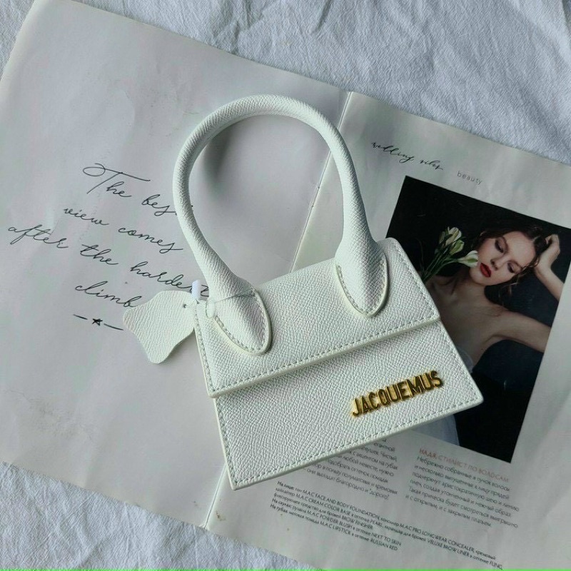 Túi xách nữ đeo chéo mini chữ Jac nổi size 15 da sần đẹp không để vừa điện thoại h94