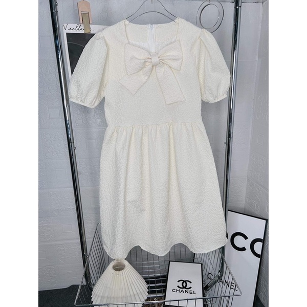 Váy xốp hoa xoè nơ ngực TC6