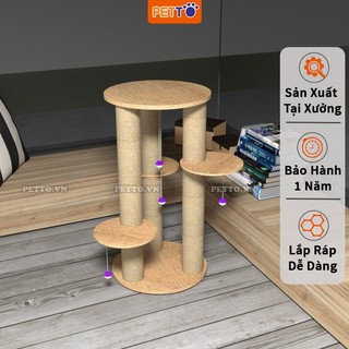 Trụ cào móng cho mèo CAO 92cm bằng GỖ - cat tree cho mèo leo trèo rất phù hợp với bé mèo năng động, tò mò CT031