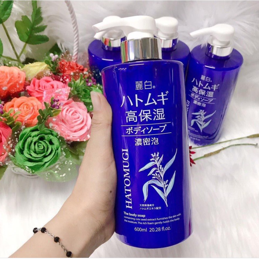 Sữa tắm trắng da Hatomugi ý dĩ nhật bản 600ml, 800ml Moisturizing Washing