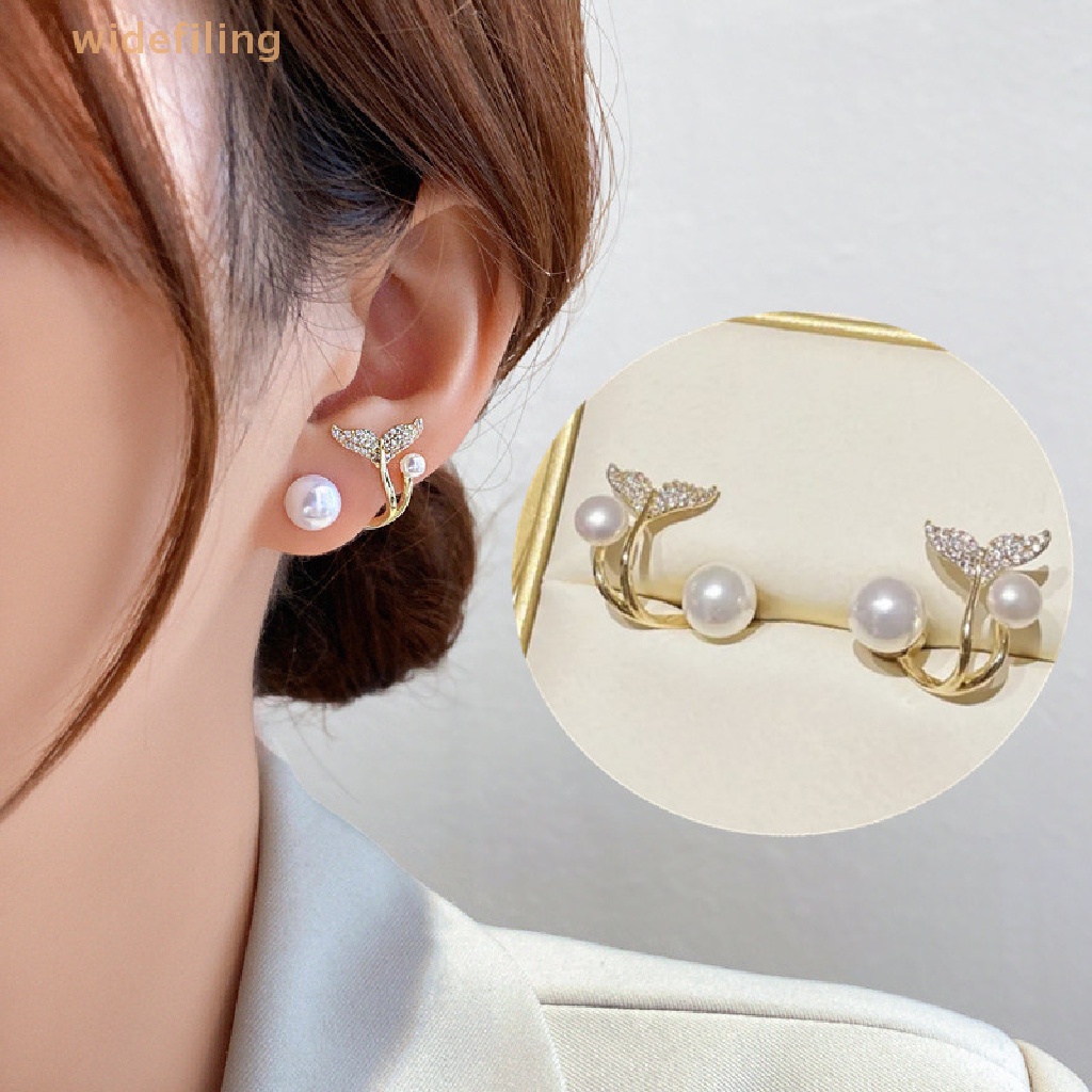 1 Đôi Bông Tai Hình Hoa Đính Ngọc Trai Nhân Tạo Thời Trang Dành Cho Nữ