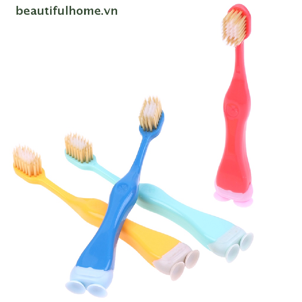 Bộ 2 Bàn Chải Đánh Răng Lông Mềm Có Giác Hút Dành Cho Bé 3-12 Tuổi