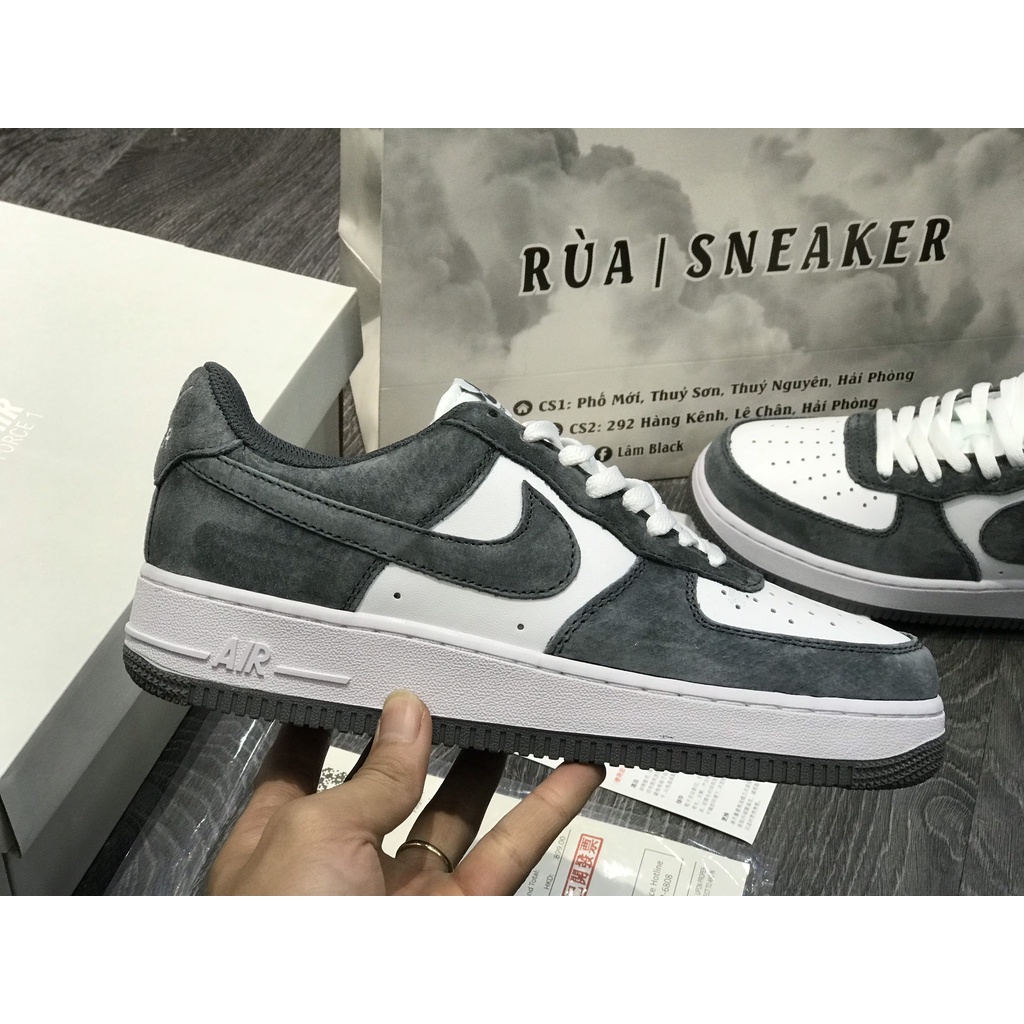 Siêu Phẩm Giày Thể Thao Sneaker A/F1 Xám Trắng Da Lộn 2023 Siêu Hot Cao Cấp Ảnh Thật + freeship + Tặng Tất