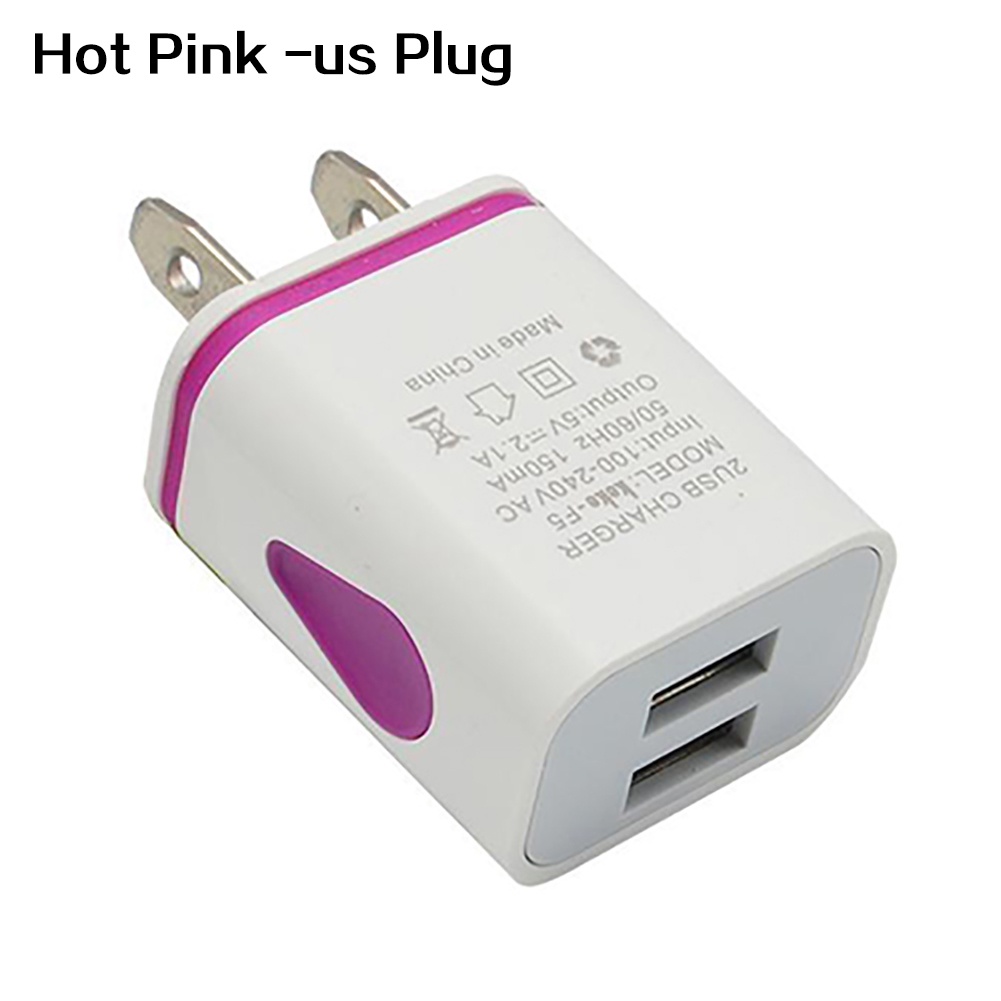 Phích Cắm Sạc Hai Cổng USB 5V 2.1A US / EU Có Đèn LED Hình Hoa Hướng Dương
