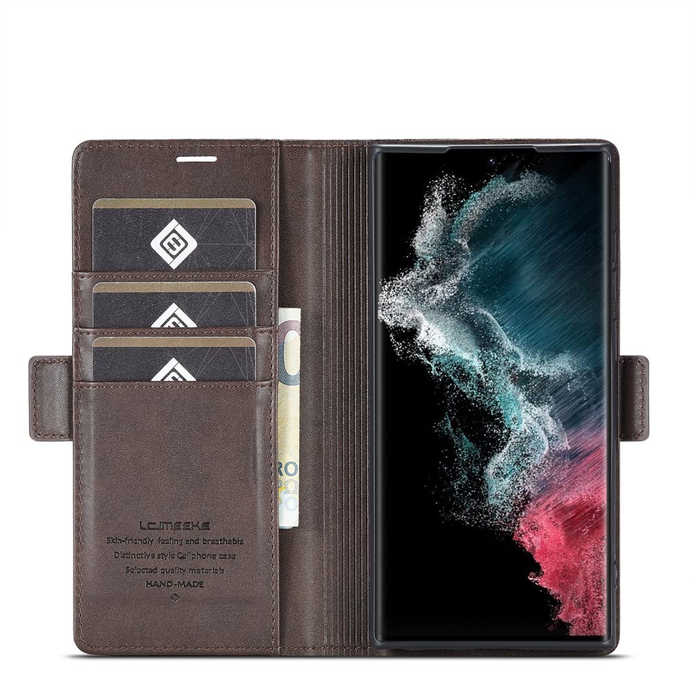 Bao Da Điện Thoại Nắp Lật Từ Tính Có Ngăn Đựng Thẻ Cho Samsung Galaxy S23 S22 Ultra Plus