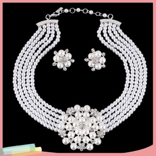 1 Bộ Trang Sức Vòng cổ Và Bông Tai Đính Đá Sang Trọng