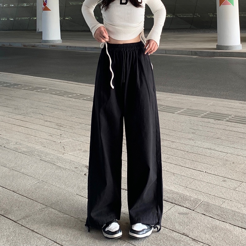 Quần ống rộng XINLANYASHE đơn giản phong cách cổ điển đường phố Hàn Quốc