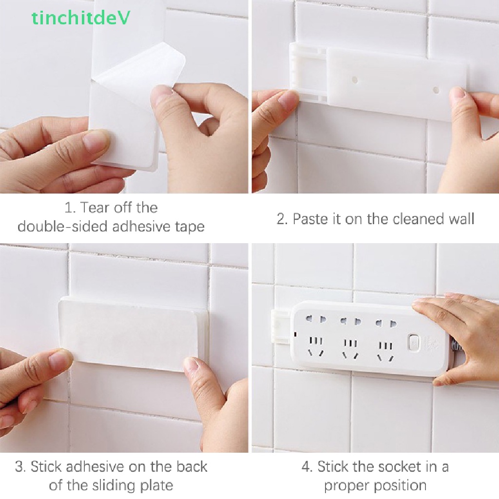 [TinchitdeV] Giá Đỡ Cố Định Ổ Cắm Điện Gắn Tường Tự Dính Tháo Rời Được [Mới]