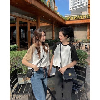 [RÁCH STORE] Áo thun crop - trơn - tay Raglan (54402)
