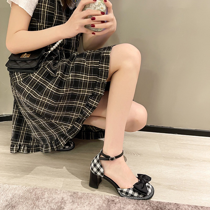 Giày Cao Gót Mary Jane Cao Gót Mùa Hè 2023 Đính Nơ Ngọc Trai Phong Cách Mới Hợp Thời Trang Cho Nữ