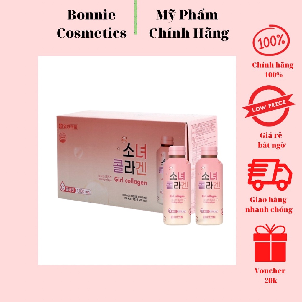 Nước Uống Girl Collagen Hỗ Trợ Làm Đẹp Da, Ngăn Ngừa Lão Hóa Hộp 10 Chai
