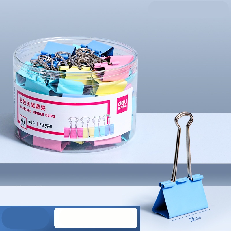 Hộp Kẹp Bướm, Kẹp Tài Liệu Màu Deli 9mm 25mm 32mm 41mm 50mm - 855xES